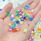 450 Pcs Acrylic Beads - Mixed Colors AB Crystal Star Heart Beads for Jewelry Making DIY Bracelet Necklace Earrings - color: Mixed Colors
