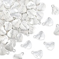 stino 100 Gram Metal Charms for Jewelry Making, Silver & Gold Plated, Bulk Pack for Bracelets, Necklaces, Crafts - color: Family Heart Silver (50Pcs)