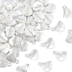 stino 100 Gram Metal Charms for Jewelry Making, Silver & Gold Plated, Bulk Pack for Bracelets, Necklaces, Crafts - color: Family Heart Silver (50Pcs)