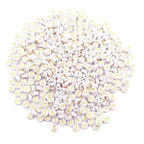 500PCS 4x7mm Acrylic Letter Beads S for Friendship Bracelets Jewelry Making, White Round Flat Acrylic with Golden Alphabet Beads for DIY Crafts Bracelets Necklaces Key Chains Phone Lanyard - color: S(Golden on White)
