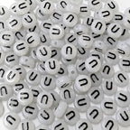 200PCS Letter Beads Glow in The Dark 4x7mm Acrylic Alphabet Vowel Letter U Beads for Jewelry Making Bracelet - color: U-200PCS