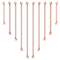 Necklace Extenders, 10Pcs Stainless Steel Rose Gold Necklace Bracelet Anklet Extension Chains with Lobster Clasps and Closures for Jewelry Making - color: Rose Gold