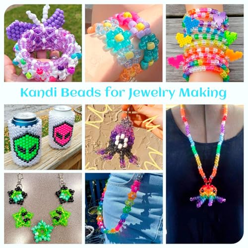 1000+ Pieces Clear Pony Beads Bulk, 9 Colors 6x9mm Transparent Acrylic Bead Large Plastic Kandi Beads for Bracelets Big Hole Hair Braids Jewelry Making Crafts DIY Projects - color: Crystal Clear 1000pcs