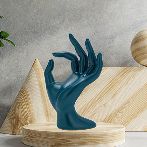 Hand Jewelry Display Holder, Dark Green OK Shaped Hand Ring Jewelry Organizer for Earring, Ring, Watch, Bracelet Storage, 3.93 x 2.75 x 6.69 Inches - color: Dark Green
