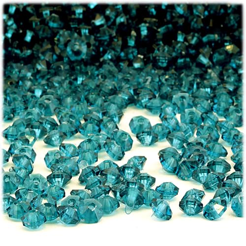 The Crafts Outlet 1,000pc Faceted Plastic Transparent Beads Rondelle 6x4mm Multi Mix Beads