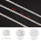 KYUNHOO 16.4 Feet Silver Jewelry Making Chains Bulk on Spool Oval Cable Chain Links for Women Men DIY Crafts with Jump Rings Lobster Clasps Supplies - color: Cable Silver