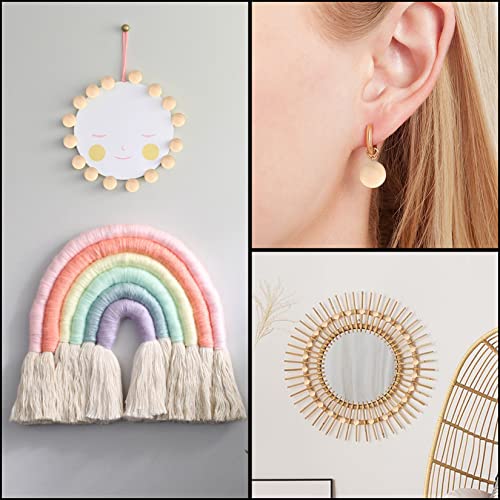 200 Pcs Half Wooden Beads, Unfinished Natural Split Wood Balls, 12mm/15mm/20mm Small Half Round Decorative Wooden Craft Beads Balls for Paint DIY Craft Kids Arts Toy Home Party Decoration