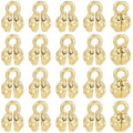 Beebeecraft 1 Box 30Pcs Crimp Bead Covers for Jewelry Making Real 14K Gold Plated Round Flower Clamshell Bead Tip Knot Covers Chain Calotte Ends with Polishing Cloth for DIY Bracelets Necklaces Craft