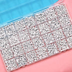 Melius 1450Pcs Acrylic Letter and Number Beads, 4x7mm Alphabetical Flat Round Alphabet Beads in 28 Grid Box for Bracelets, DIY Crafts - color: White-Number, size: 4x7mm