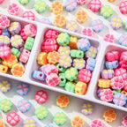 150pcs Acrylic Clover Beads Colorful Flower Beads Rainbow Clover Beads for Jewelry Making Handmade DIY Bracelet, Charms Keychain Craft Supplies (Rainbow Clover) - color: rainbow Clover