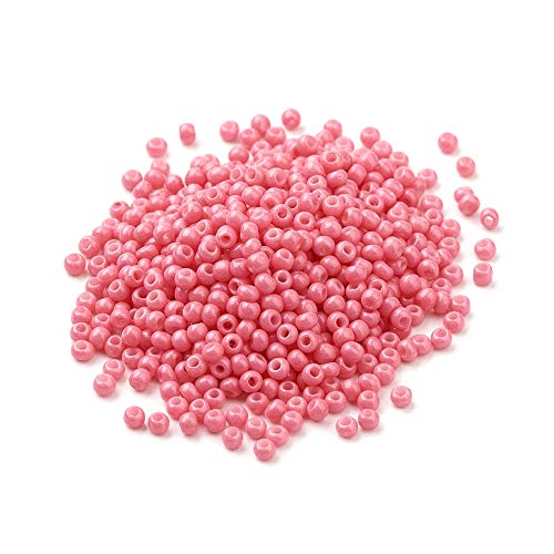Craftdady 11/0 Round Glass Seed Beads 2.3mm Opaque Pink Tiny Loose Pony Spacer Beads About 5300Pcs for Jewelry Making Hole: 1mm - color: Opaque Pink, 2.3mm