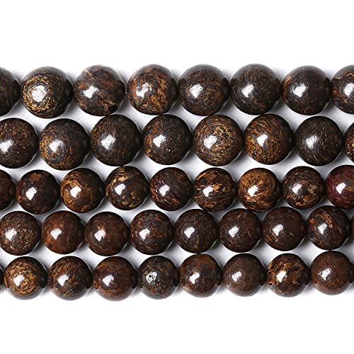 88pcs 4mm Natural Stone Beads Brown Bronzite Gemstone Round Loose Beads for Jewelry Making DIY Bracelet Necklace (Bronzite Gemstone, 4mm) - color: Bronzite Gemstone, size: 4mm
