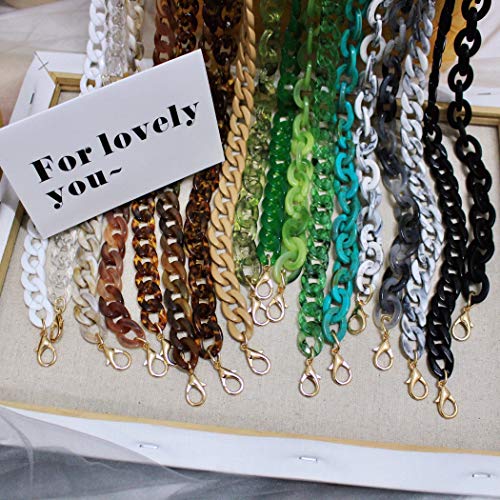 Aumey Clear White Black Brown Acrylic Chain Clutch Purse Strap Handles Bag Handbag Purse Replacement Chains 40 Inches - color: Transparent