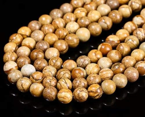 90pcs Adabele Natural Picture Jasper Healing Gemstone 4mm (0.16 inch) Small Round Beads Gem Stone Spacer for DIY Craft Jewelry Making GY10-4 - color: Picture Jasper, size: 4mm (90pcs/1 Strand)