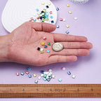 500 Pcs Glass Square Tila Beads - 5mm, 10 Colors, 2 Hole Spacer Beads with Flat Back Cabochons for Jewelry Making - color: 10 Colors-Opaque & Lustered