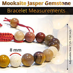 ANAYA AGATE Energy Protection Crystal Handmade Adjustable Bead Bracelet Perfect for Men, Women’s Christmas Gift - Gemstone Healing Stretch Bracelet Pulsera Para Hombre Mujer Stocking Stuffer - color: Mookaite Jasper