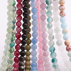 Natural Stone Beads Pink Jade 8mm Polished Round Smooth Gemstone Beads for Jewelry Making Supplies 15 Inch(45Beads) - color: Pink Jade 8mm-45pcs