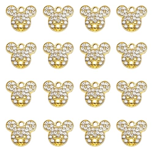 16-Pcs Crystal Jewelry Making Charms Silver Pendant Charm For Women Making Jewelry Crafts Rhinestone Charms - color: Ring