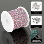 UMAOKANG 10 Meters Stainless Steel Chain for Jewelry Making Pink Enamel Beaded Chains Bulk Women Necklace Bracelet DIY Jewelry Findings - color: Pink Bead-Steel