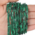 Xilitata Natural Malachite Stone Beads, Each Approximately 5x5x2mm Square 2-Hole Spacer Bead, are Used to Make Bracelets, Earrings, Necklaces, with Each String Measuring 15-16 Inches - color: Malachite