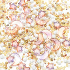 Mixed Star Moon Crystal Glass Beads Seedbeads Loose Round Pearl Beads for Jewelry Making Craft Bracelets Necklaces Earrings DIY Crafts Projects Brown Glass Spacer Bead Kits for Crafts - color: Brwon