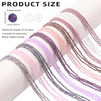30 Strands 32 Faceted Glass Beads for Jewelry Making 4500pcs 2mm Miny Spacer Bead Round Small Craft Glass Beads for Bracelets Necklaces Earrings (Purple Series) - color: Purple