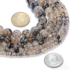 Natural Stone Beads 6mm Black White Dragon Vein Stone Round Loose Beads Crystal Energy Stone Healing Power for Jewelry Making DIY,1 Strand 15" - color: Black White Dragon Vein, size: 6MM