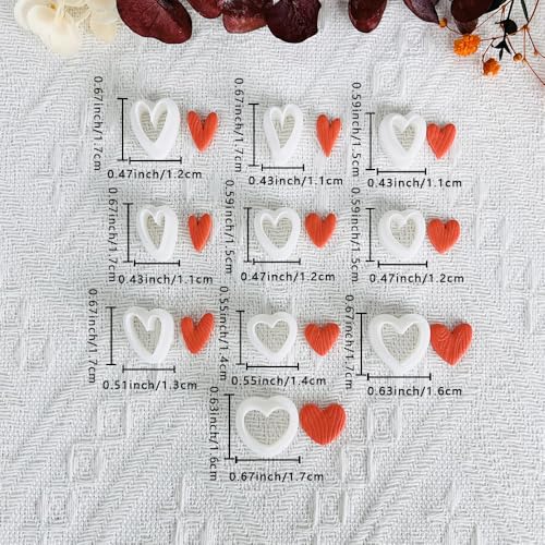 Xaekicr Heart Shape Polymer Clay Cutters Set – 10PCS Clay Earring Cutters for Polymer Clay Jewelry Making, Valentines Day Clay Tools and Molds for DIY Crafts - color: C color