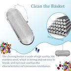 Parts Washer Basket 2 Pcs Stainless Steel Basket for Ultrasonic Jewelry Cleaner, Parts, Ultrasonic Cleaner Basket Ideal Small Parts Jewelry Cleaning Basket Jewelry Steamer - size: 4.3+4.3Inch