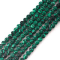6mm Faceted Natural Malachite Stone Beads Coin Disc Gemstone Spacer Beads for Jewelry Making DIY Bracelet Necklace - color: Malachite