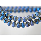 415pcs Rondelle Crystal Glass Beads 2mm 4mm 6mm 8mm Mixed Sizes, Faceted Briolette Spacer Czech Seed Loose Beads for DIY Jewelry Making (Blue) - color: Blue