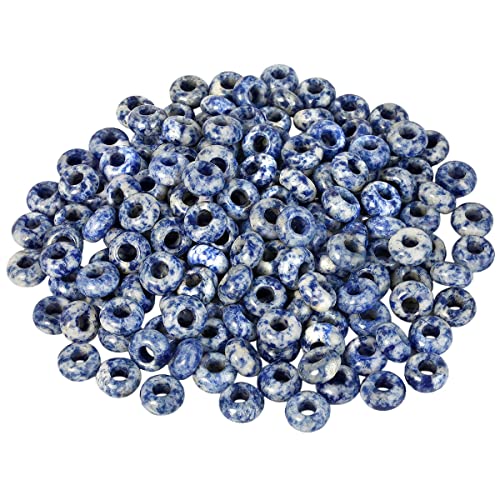 SUNYIK Sodalite Large Hole (6mm) Rondelle Loose Charms European Bead fits Bracelet,Jewelry Makings Pack of 20 - color: Blue-Sodalite, size: 14x8mm