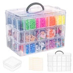 SGHUO Bead Organizer Box, 84 PCS Small Organizers, 3-Tier Stackable Storage Container Box for Art Craft Storage, Washi Tape, Jewelry, Beauty & Sewing Supplies - style: 3 tier-2in