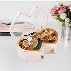 TMEEIHNSS Rainbowie Heart Musical Jewelry Box, Musical Jewelry Storage Box with Dancing Girl,Arrow Design Christmas Gift (white2) - color: White - Double Heart