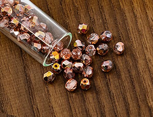 0.88oz (Approx. 300 pcs) Faceted Fire Polished Round Glass Beads 4mm (0.16in), Czech Republic Bohemian Glass Transparent Mix - color: Mix 03 Transparent AB, size: 25 g