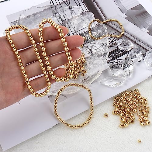 600pcs 18K Gold Filled Spacer Round Beads,Seamless Smooth Metal Round Beads,Gold Filled Solid Brass Beads for DIY Bracelet Necklace Earring Jewelry Making (2MM) - size: 2MM