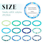 Friendship Bracelet Beaded Bracelet Heishi Surfer Bracelets Set Polymer Clay Heishi Beads Stretch Bracelets Preppy Bohemian Summer Beach Bracelets for Women - color: Blue