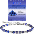 LPBeads Beaded Bracelets for Women Energy Gemstone Charm Jewelry Adjustable Bracelet Gifts for Mom, Daughter, Wife, Friends, Bestie - color: Lapis Lazuli