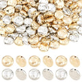 1 Box 200PCS Flat Round Plastic Beads with Small Holes Assorted Light Gold Silver Handmade Spacer Loose Platinum Bead Charms Bulk for Jewelry Making Necklaces Bracelets DIY Craft Supplies - style: Round