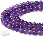 Natural Amethyst Beads 100Pcs 8mm Purple Crystal Beads Loose DIY Round Stone Bead for Bracelet Necklace Earrings Making - color: A-Purple Amethyst, size: 100pcs
