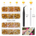 qiipii Gold Resin Flatback Rhinestones for Bedazzling Crafting Metallic Golden Flatback Jelly Stones 2mm 3mm 4mm 5mm 6mm Non-Hotfix Golden Gems for Nails Face Eyes Makeup Tumblers Bottles DIY Crafts - color: Bright Gold