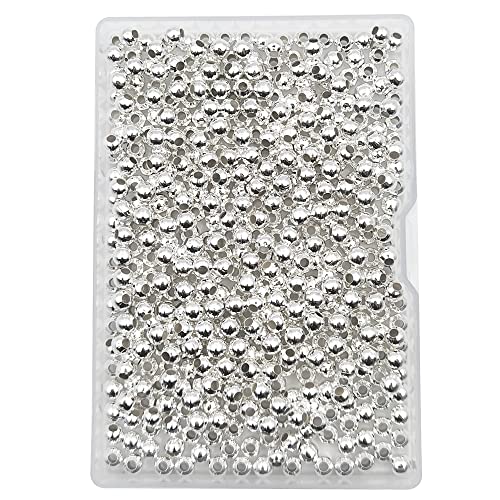 500 Pieces 5mm Silver Iron Metal Spacer Bead Round Loose Beads - size: 5mm