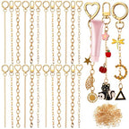 Liliaafar 48 Set Keychain Making Kit Gold Silver Metal Keychain Clips with Key Ring Swivel Snap Hook Lobster Claw Clasps Extender Chain Bulk for DIY Craft Lip Gloss Bag Accessories Gift (Gold) - color: Gold