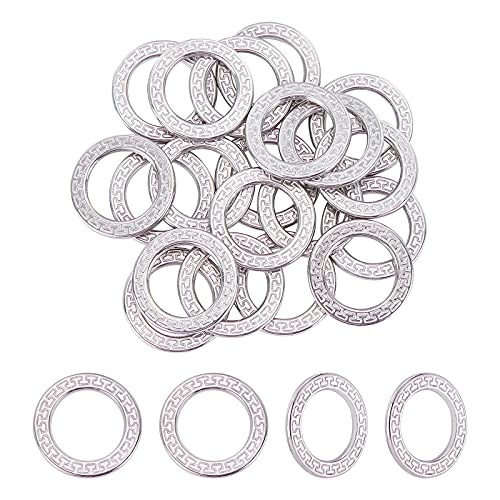 UNICRAFTALE 20pcs 22.5mm Linking Rings 304 Stainless Steel Link Connectors Ring Connectors Metal Jewelry Links for Women Jewelry Making, Stainless Steel Color - size: 22.5mm