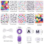 Bracelet Making Kit 96 Colors Pony Beads 3300pcs Friendship Bracelet Kit Rainbow Kandi Beads with Letter and Heart Beads Elastic Threads for Kids Adults Keychain Jewelry Necklace Making - color: 96-color
