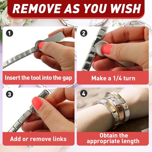 3 Pcs 9mm Italian Charm Bracelet Tool Set -Italian Charm Opening Tool, Double Sided Opener for Adding and Removing 9mm Charms - Must-Have Bracelet Opener Tool for Pandora