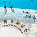 Heather's cf Silver Sea Charms – Antique Pendants, Non-Tarnish, Lead-Free & Nickel-Free, Bulk Ocean Animal Charms for DIY Jewelry, Bracelets, Necklaces, Earrings, Beach Craft Supplies (Sea Animals) - color: Fishbone - 140 Pc