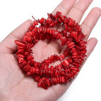 Chip Shells, 260pcs 5-8mm Irregular Beads with Holes, Red Shell & Garnet Chip Beads for Jewelry Making - color: Red