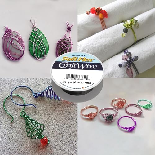 Soft Flex 26 Gauge Craft Wire - 27 Meters - Jewelry Wire with Tarnish Resistant Silver Plating - style: Black