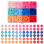 Beadthoven 2820pcs/Box Clay Beads Kit 6mm Vinyl Flat Heshi Bracelet Making Beads Gradient Color Handmade Polymer Clay Preppy Beads for Friendship Bracelet Necklace Jewelry Making DIY Craft Supplies - color: Gradient Color